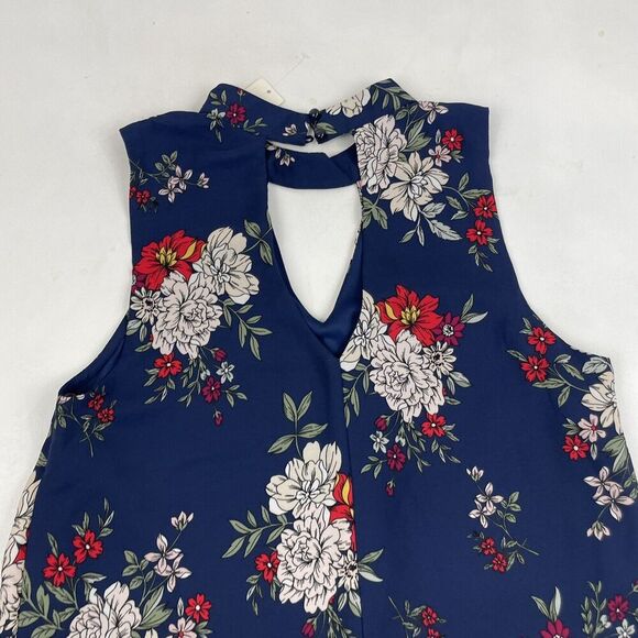NWT Francescas Miami Mi Ami Blue Floral Sleeveless High Neck Dress Sz M $48 - Picture 10 of 11
